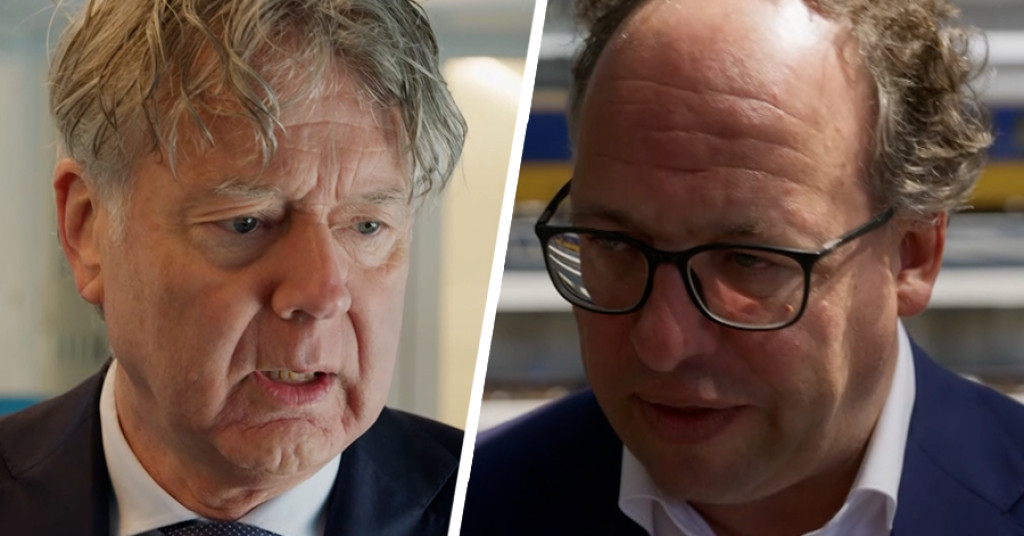 Arriva-directeur Anne Hettinga en NS-directeur Wouter Koolmees.